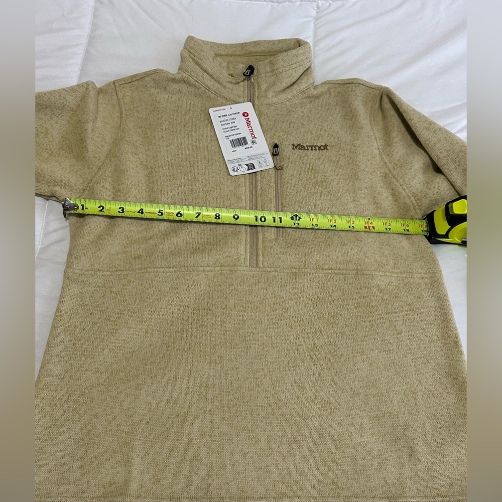 New Marmot Women's Drop Line Jacket in Light Oak Sz Medium Half Zip Sweater - Picture 5 of 6